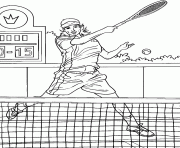 Coloriage tennis joueuse dessin