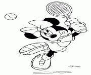 Minnie joue au tennis dessin à colorier
