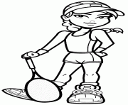 Coloriage sport tennis fille dessin