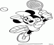 dessin de Minnie qui joue au tennis dessin à colorier