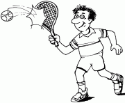 Coloriage joueur de tennis en action dessin