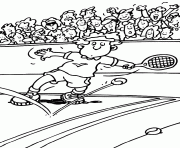 Coloriage prete a receptionner la balle de tennis dessin