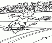 Coloriage joueuse tennis fille raquette dessin