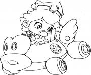 Coloriage mario remporte la premiere position mario kart dessin