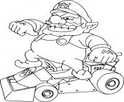 wario mario kart dessin à colorier