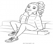 fille ado mode sport street wear dessin à colorier