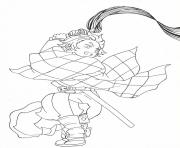 Coloriage Demon Hunter Kyojuro Rengoku demon slayer dessin