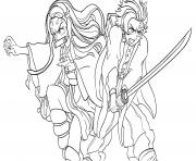 Nezuko and Tanjiro fight demons demon slayer dessin à colorier