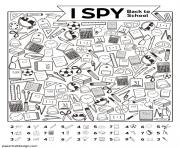 Coloriage I Spy Christmas Find and color the items dessin