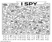 I Spy Back Thanksgiving dessin à colorier
