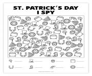 St Patricks Day I Spy Game Cherche et Trouve dessin à colorier