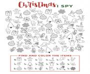 I Spy Christmas Find and color the items dessin à colorier