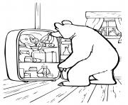 Coloriage ours michka avec masha et le lievre dessin