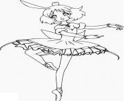Coloriage danseuse saut planche dessin