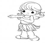 Coloriage une petite fille qui danse dessin