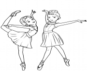 Coloriage barbie danseuse dessin