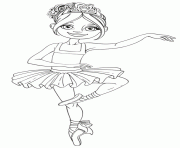 Coloriage danseuse saut planche dessin