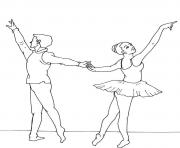 danseur et danseuse dessin à colorier
