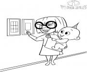 Coloriage edna mode and jack jack dessin