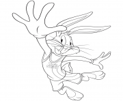 Coloriage Nouveau film Space Jam 2 LeBron James et Bugs Bunny dessin