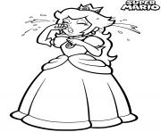 princesse peach pleure super mario bros dessin à colorier