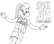 Coloriage space jan 2 daffy duck et lola bunny basketball dessin