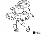 Coloriage barbie danseuse dessin