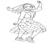 Coloriage chelsea barbie princesse danse dessin