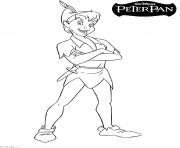 Coloriage peter pan le heros qui sauve la princesse wendy dessin