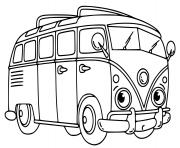 Coloriage mini bus volkswagen dessin