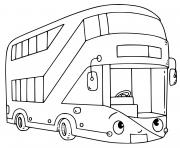 bus transport deux etages dessin à colorier