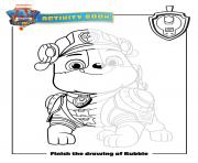 finish the drawing of rubble paw patrol movie dessin à colorier