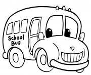 Coloriage rentree scolaire bus dessin