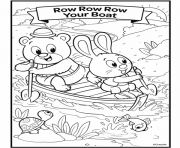 nursery rhymes row row row your boat dessin à colorier