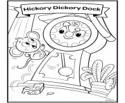 nursery rhymes hickory dickory dock dessin à colorier