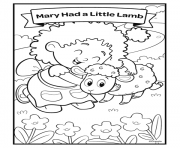 nursery rhymes mary had a little lamb dessin à colorier