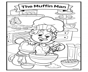 nursery rhymes the muffin man dessin à colorier