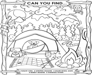Coloriage camping search and find dessin