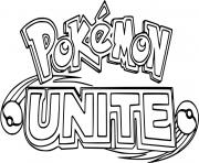 pokemon unite logo jeu video arene de bataille dessin à colorier