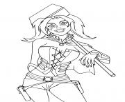 Harley Quinn de Suicide Squad avec un marteau dessin à colorier