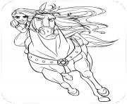 princesse raiponce et son cheval maximus dessin à colorier