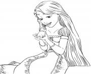 Coloriage la naissance de raiponce princesse dessin