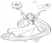 princesse lance les lanternes dans le ciel dessin à colorier