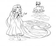 Coloriage la naissance de raiponce princesse dessin