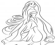 Coloriage mandala disney princesse raiponce en reflexion dessin