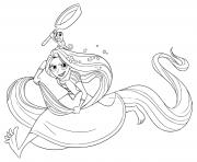 Coloriage raiponce princesse et la couronne dessin