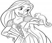 Coloriage raiponce princesse disney avec pascal dessin