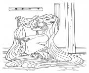 pascal aide raiponce avec ses cheveux dessin à colorier