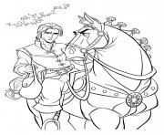 flynn rider et cheval maximus ne sont pas content dessin à colorier