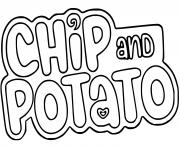 logo chip et patate chip and potato dessin à colorier